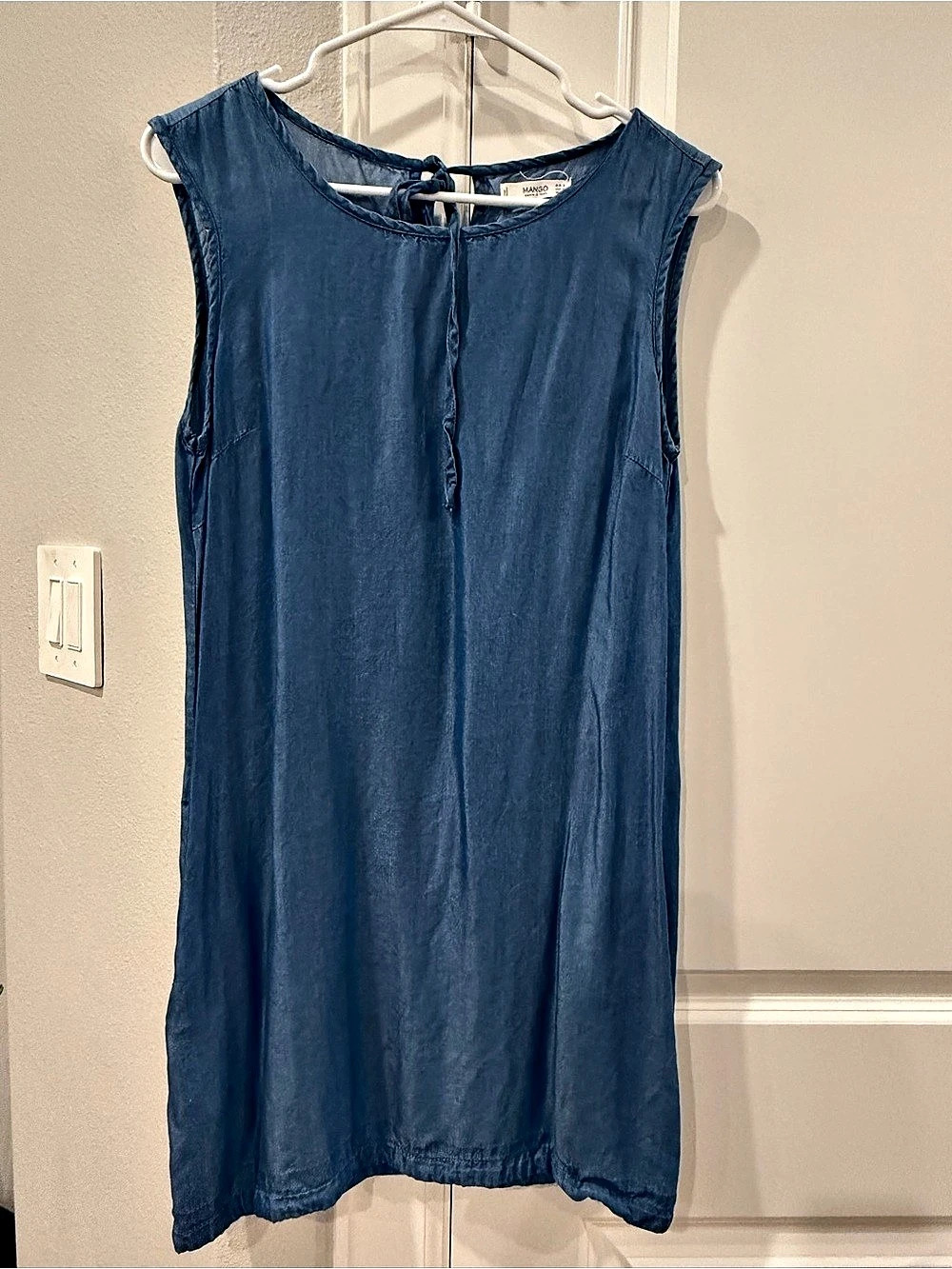 Mango Sleeveless Mini Dress in Blue Size Small